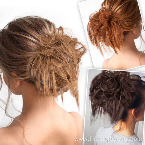 Messy Bun With Elastic Band Scrunchies Donut Updo